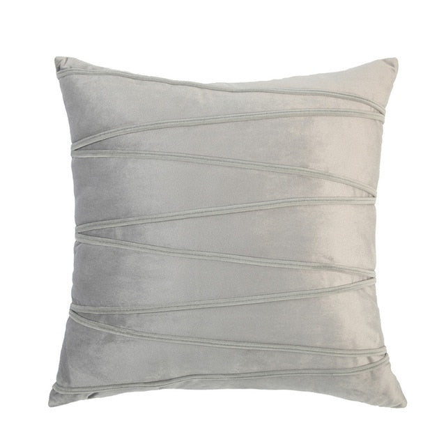 velvet striped decorative throw pillow cover / pillowcases 45x45cm 45cm x 45cm / gray