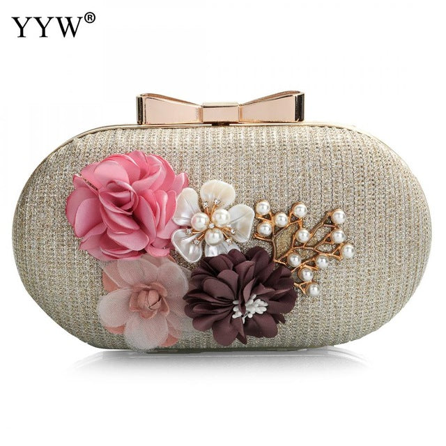 elegant women leather clutch bag floral shoulder bags day clutch wallet wedding purse party woman evening bag black gold silver gold