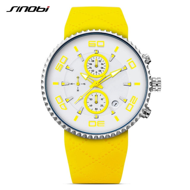 sports watches fashion men's stopwatch sinobi 30m waterproof silicone band sport chronograph watch 11s9739g01