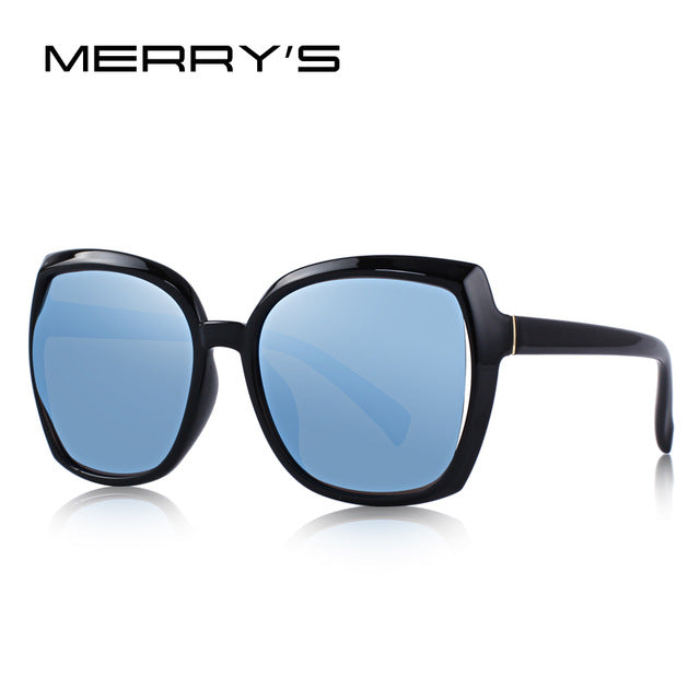 merry's design women fashion cat eye sunglasses lady polarized driving sun glasses 100% uv protection c03 blue