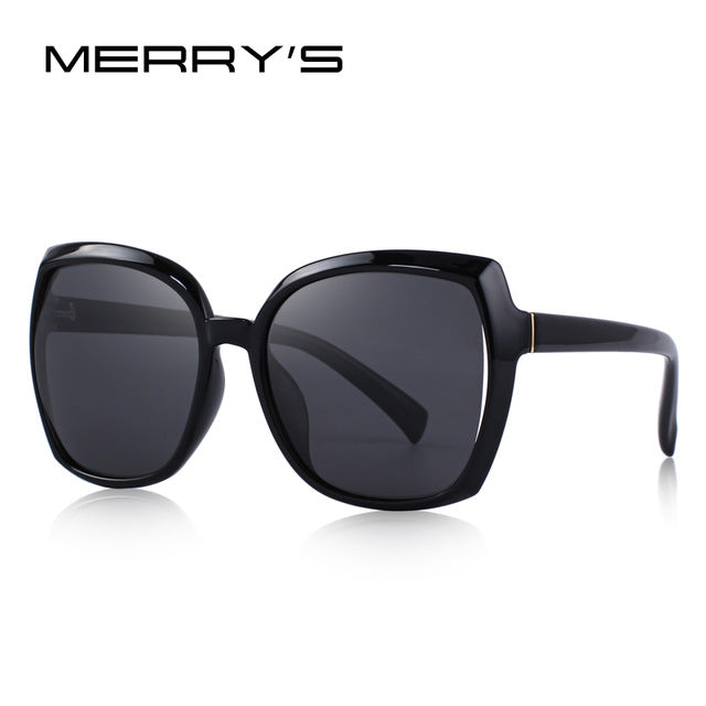 merry's design women fashion cat eye sunglasses lady polarized driving sun glasses 100% uv protection c01 black