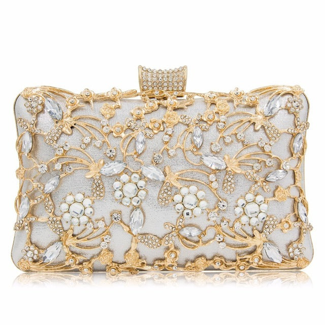 new box clutches women clutch purse top quality silver gold / mini(max length<20cm)