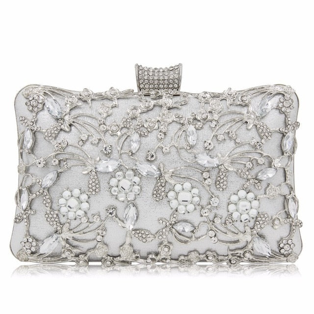 new box clutches women clutch purse top quality silver / mini(max length<20cm)