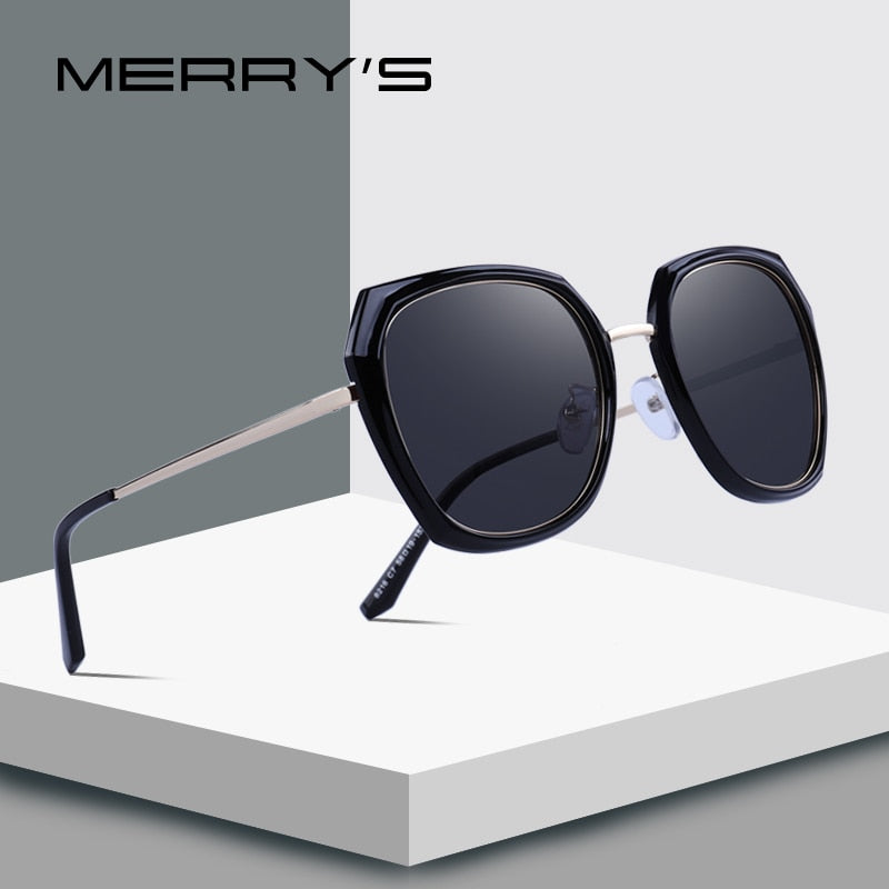 merry's design women brand designer sunglasses fashion polarized sun glasses metal temple 100% uv protection