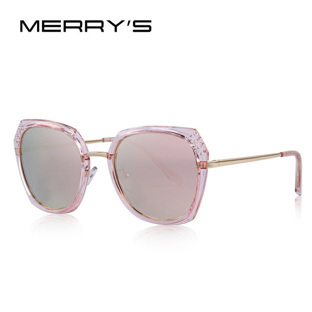 merry's design women brand designer sunglasses fashion polarized sun glasses metal temple 100% uv protection c02  pink