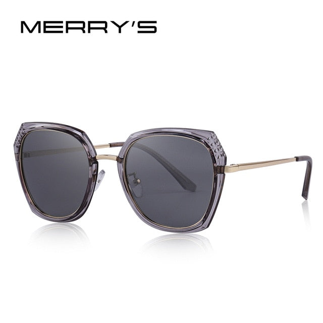 merry's design women brand designer sunglasses fashion polarized sun glasses metal temple 100% uv protection c05 gray