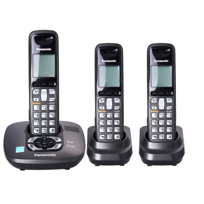 digital cordless phone with answer machine handfree voice mail backlit lcd fixed wireless telephone for office home bussiness three handsets