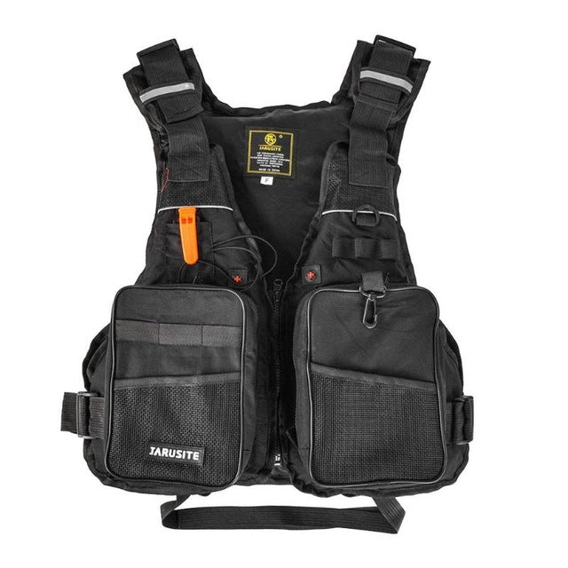 3 color adjustable fly fishing vest pack outdoor sports mutil-pocket safety fishing life jacket waistcoat floating vest black