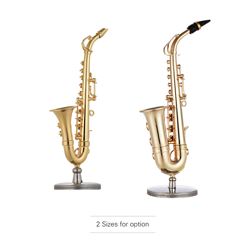 mini brass alto saxophone sax model exquisite desktop musical instrument decoration ornaments musical gift with delicate box