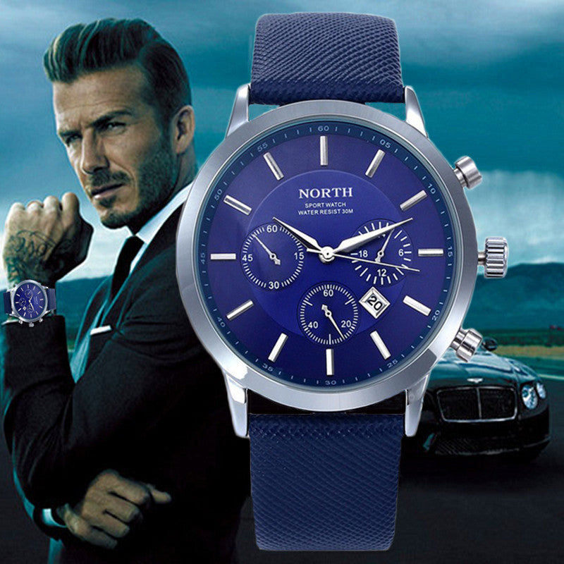 mens watches north brand luxury casual military quartz sports wristwatch leather strap male clock watch relogio masculino