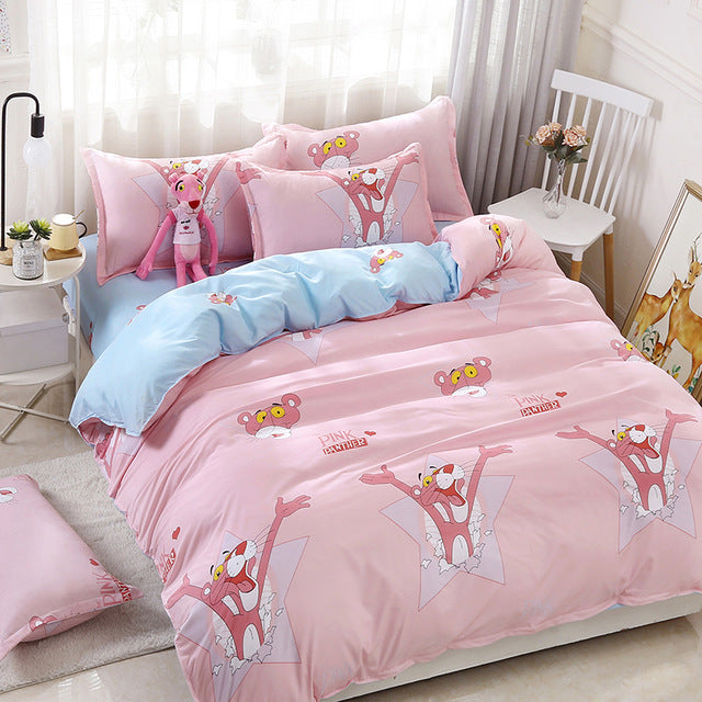 duvet cover sheet pillow case lovely kitty bedding set