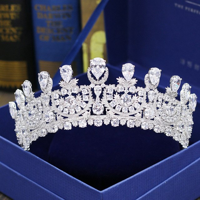 luxury paved zircon crown full cubic zirconia tiara default title