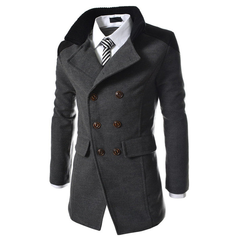 winter fashion long trench coat men good quality