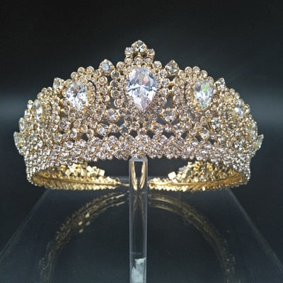 luxury handmade wedding diadem tiaras crown gold