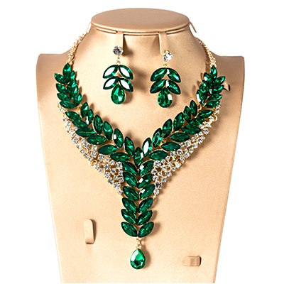 lan palace latest african beads for wedding gold color multi color jewelry sets bridal necklace and earrings green