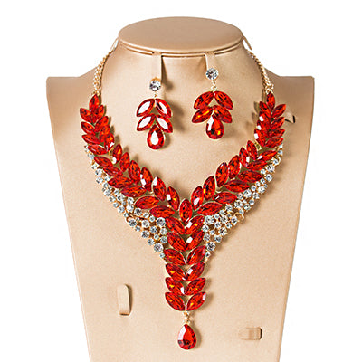 lan palace latest african beads for wedding gold color multi color jewelry sets bridal necklace and earrings red