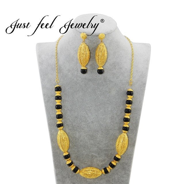 dubai 3 colors jewelry sets gold color vintage opal hollow oval earrings balls statement necklace b0037bk