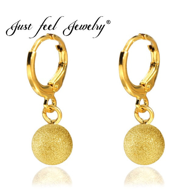 gold color copper scrub bead earrings for women africa/ethiopia/india/nigeria default title