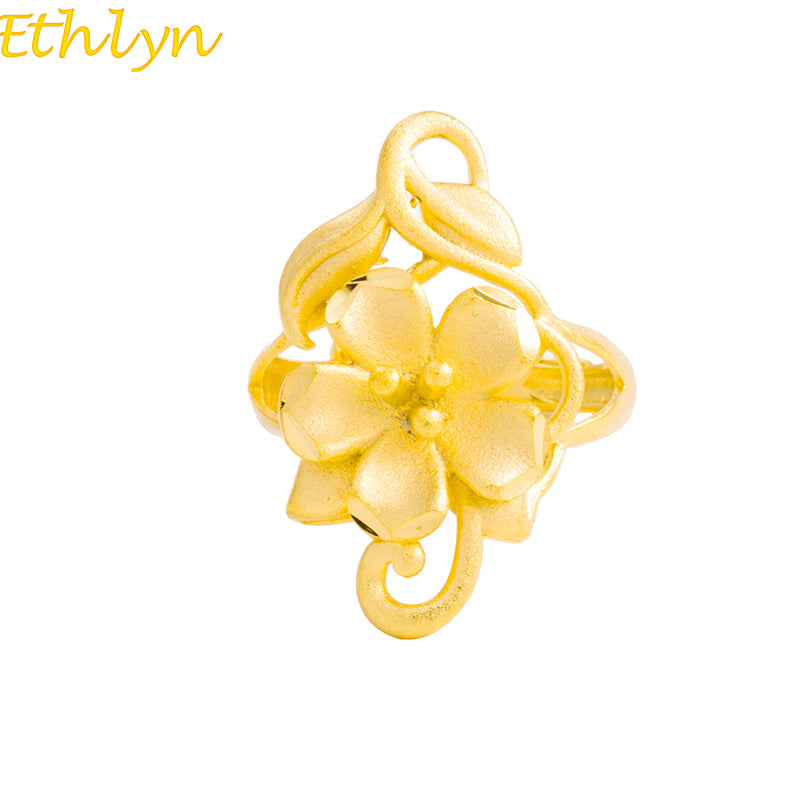 new arrival roses women's wedding gold color rings cute/romantic accessories gift