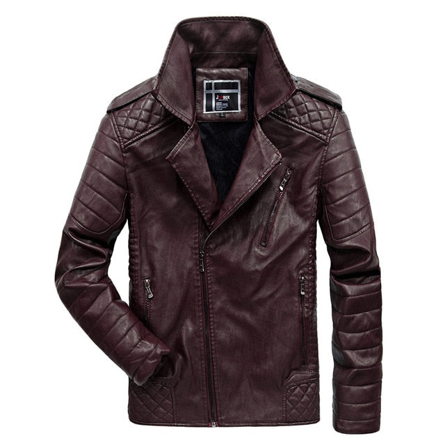 pu faux leather jacket male new winter jackets