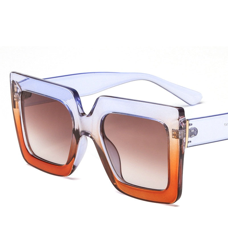 square sunglasses women brand designer clear lenses