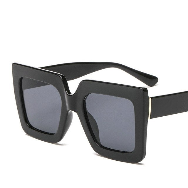 square sunglasses women brand designer clear lenses black