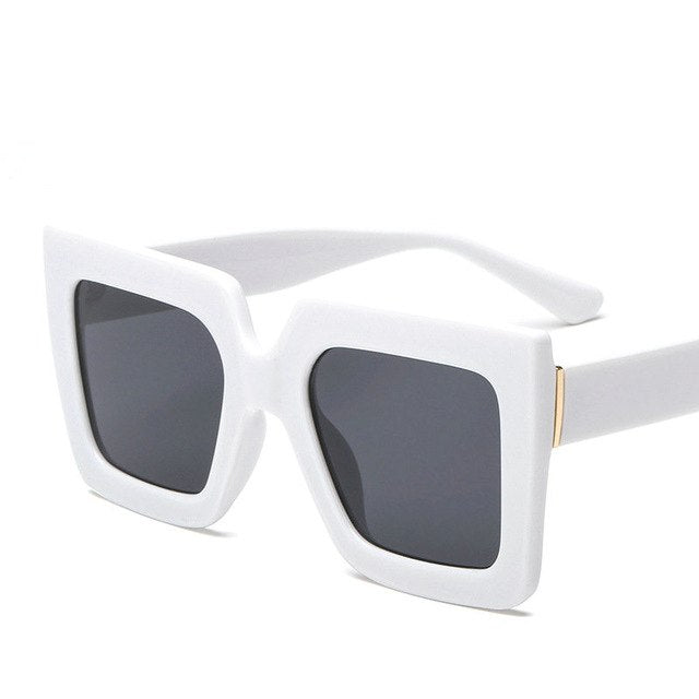 square sunglasses women brand designer clear lenses whtie