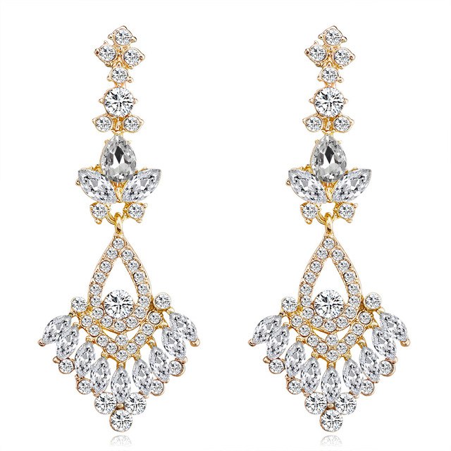 gorgeous crystal earrings for women gold