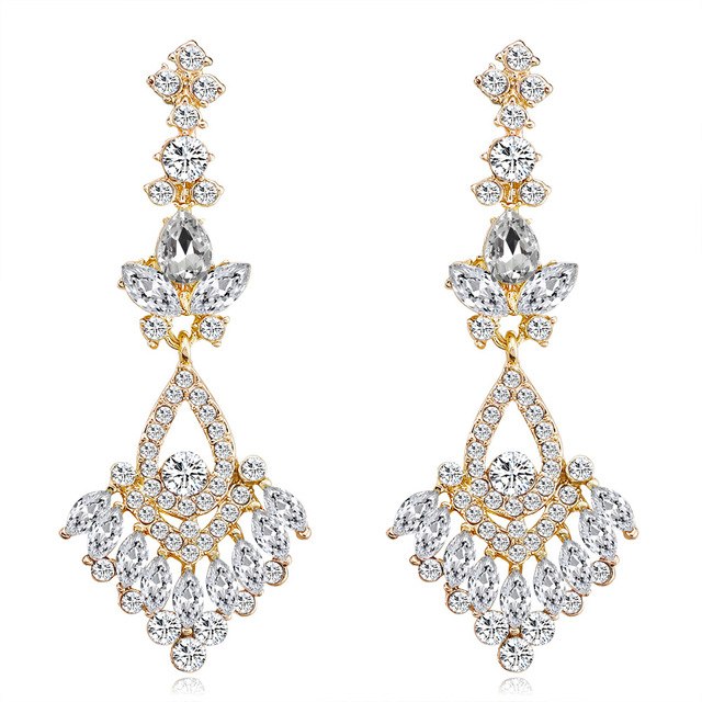 gorgeous crystal earrings for women gold