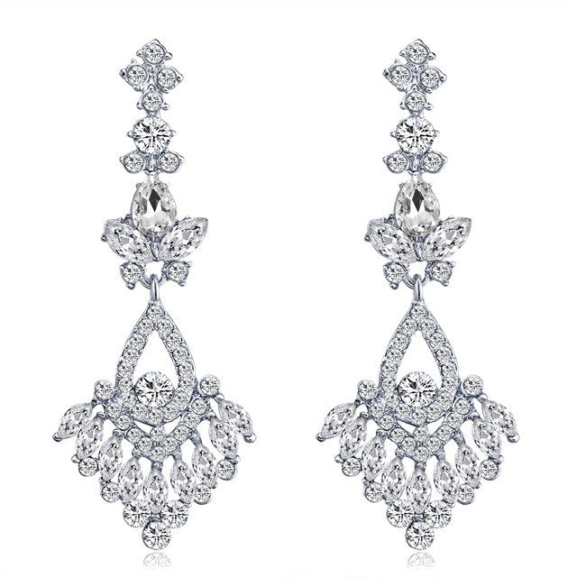 gorgeous crystal earrings for women white