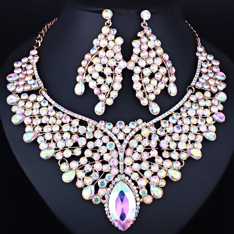 bridal jewelry sets for women with high quality crystal rhinestones