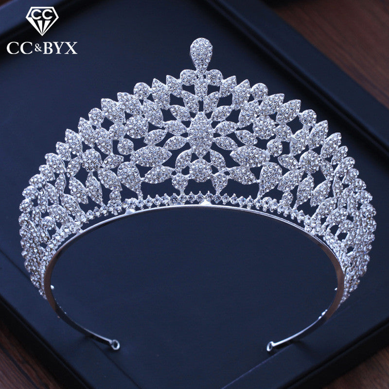 luxury princess full cz beads engagement wedding bridal hair accessories
