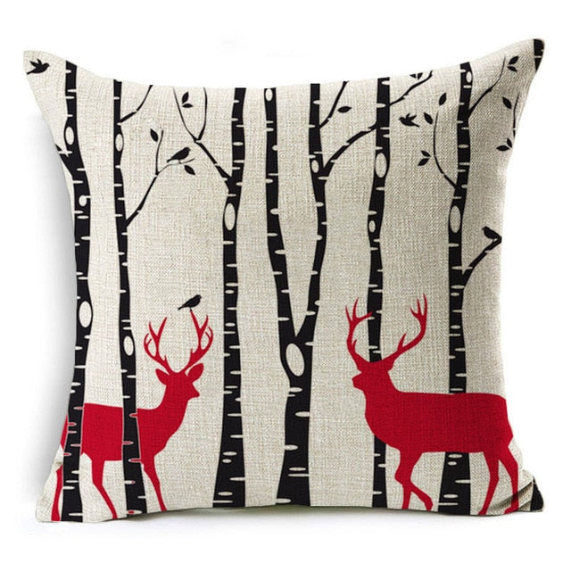 christmas gift deer car mushroom cushion cover decorative throw pillow case 43x43 cm / 6