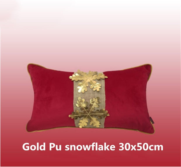 merry christmas cushion cover luxury gold embroidery throw pillow cases style 1