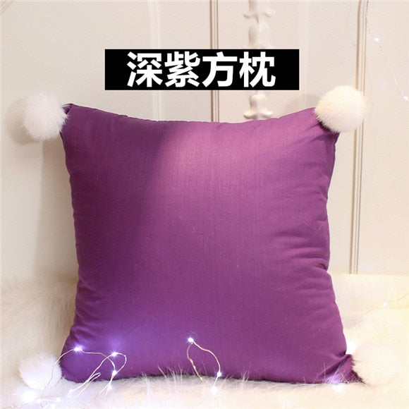 candy purple 100% cotton luxury model room decor pillows
