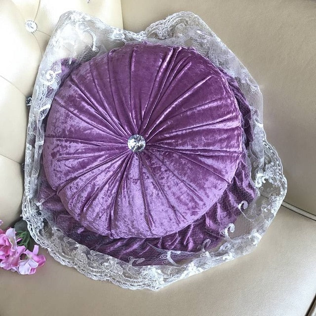 new euro decorative lace sofa round cushions / pillows purple / 40x40cm