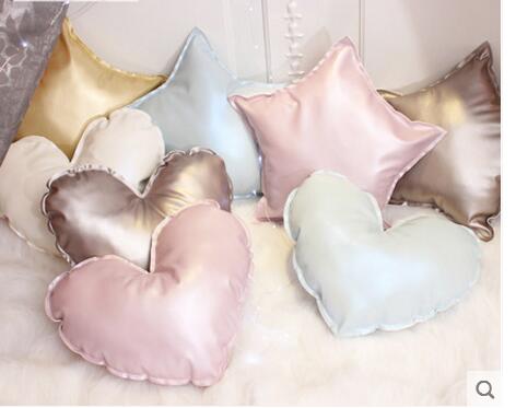 love star pillow cushion core pu imitation leather