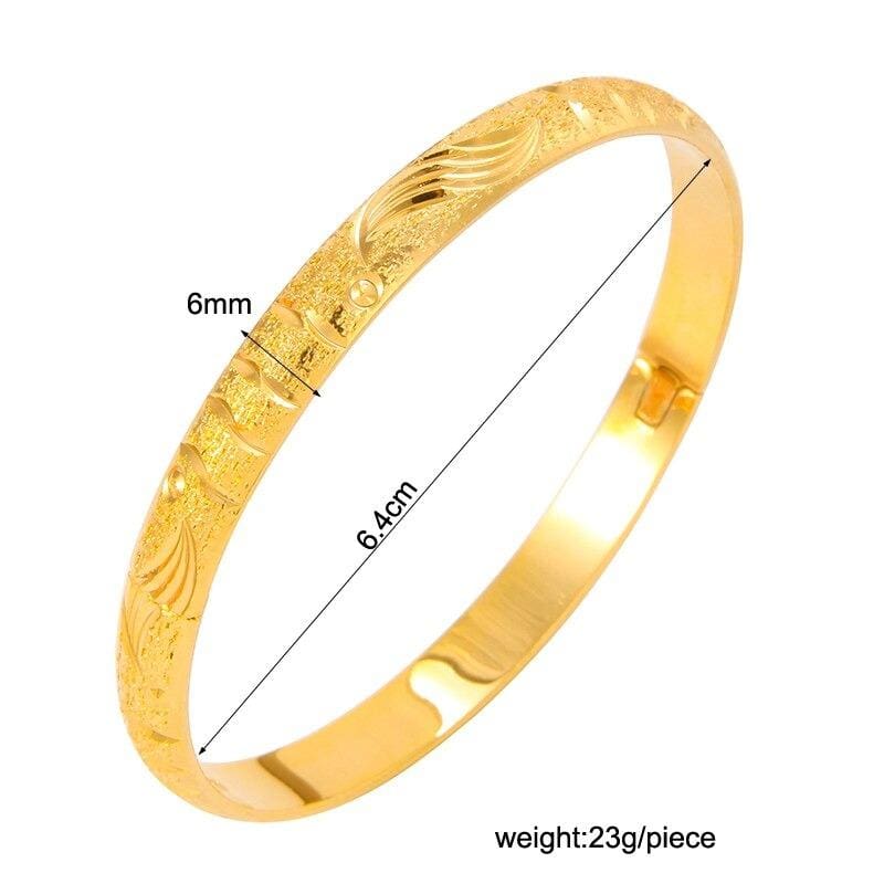 punk style dubai gold color women bangles 6pcs