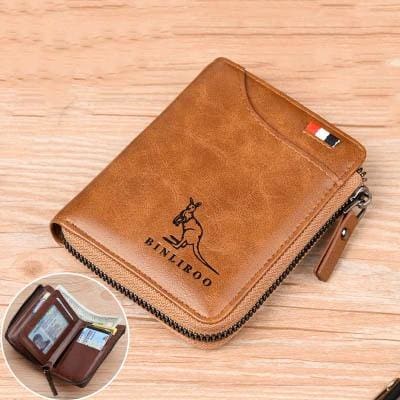 rfid blocking genuine leather wallet 2003 khaki