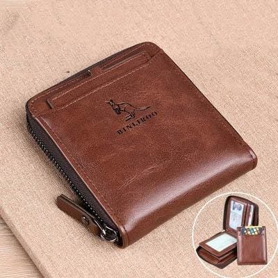 rfid blocking genuine leather wallet 2005 brown