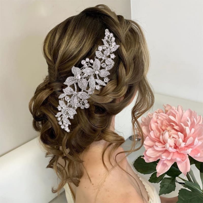 rhinestone crystal big wedding tiara brides hair accessories