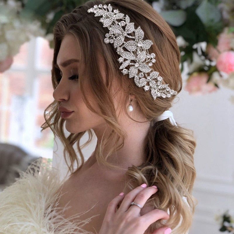 rhinestone crystal big wedding tiara brides hair accessories