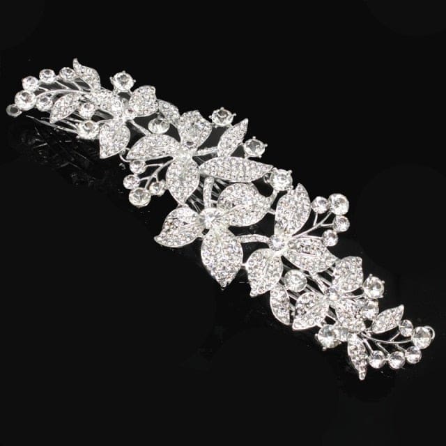 rhinestone crystal big wedding tiara brides hair accessories silver color