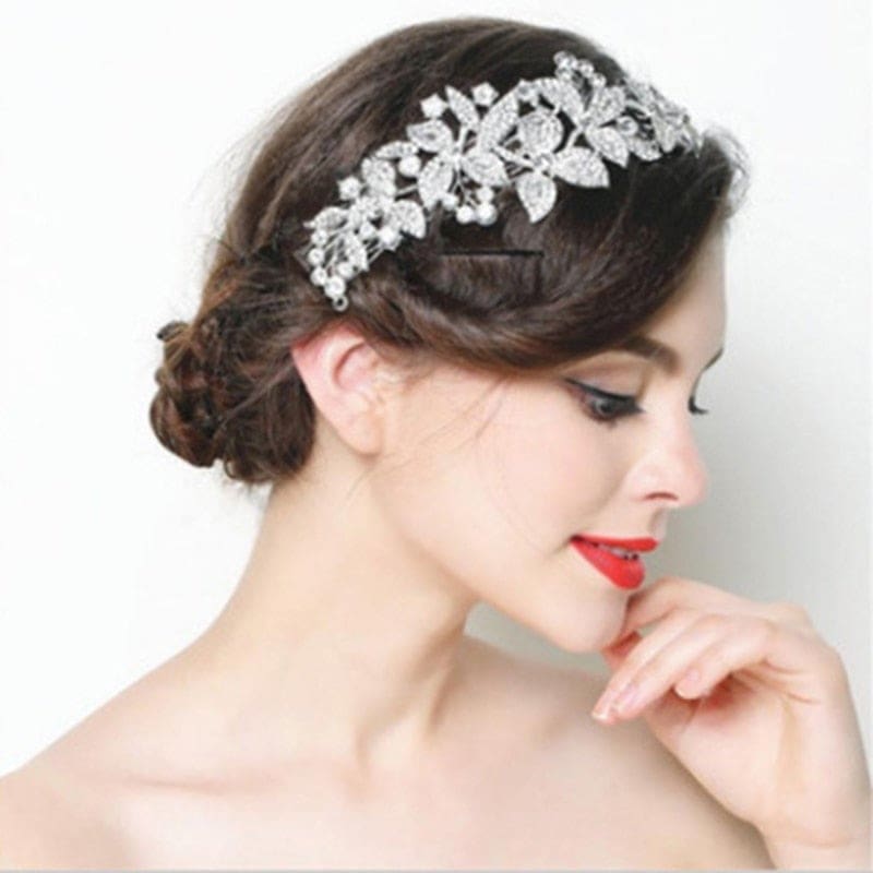 rhinestone crystal big wedding tiara brides hair accessories