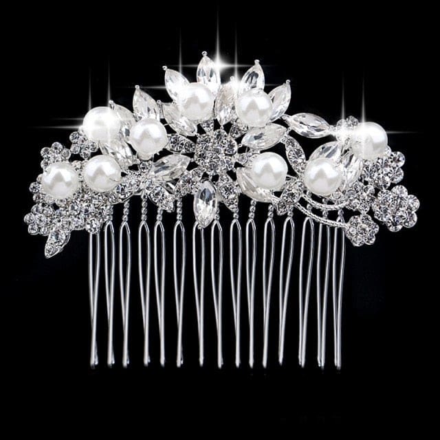 rhinestone crystal floral wedding tiara hair jewelry 0008h01 / clear