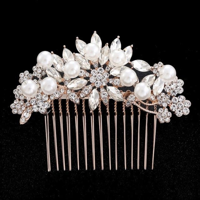 rhinestone crystal floral wedding tiara hair jewelry 0008h02 / clear