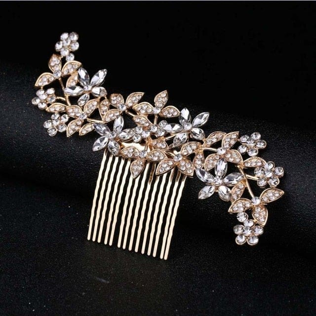 rhinestone crystal floral wedding tiara hair jewelry 0036h02 / clear