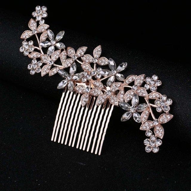 rhinestone crystal floral wedding tiara hair jewelry 0036h03 / clear