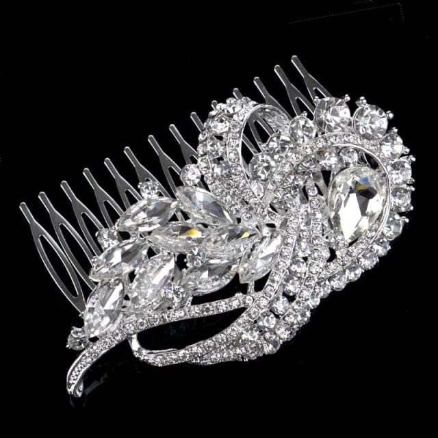 rhinestone crystal floral wedding tiara hair jewelry 0054h01 / clear