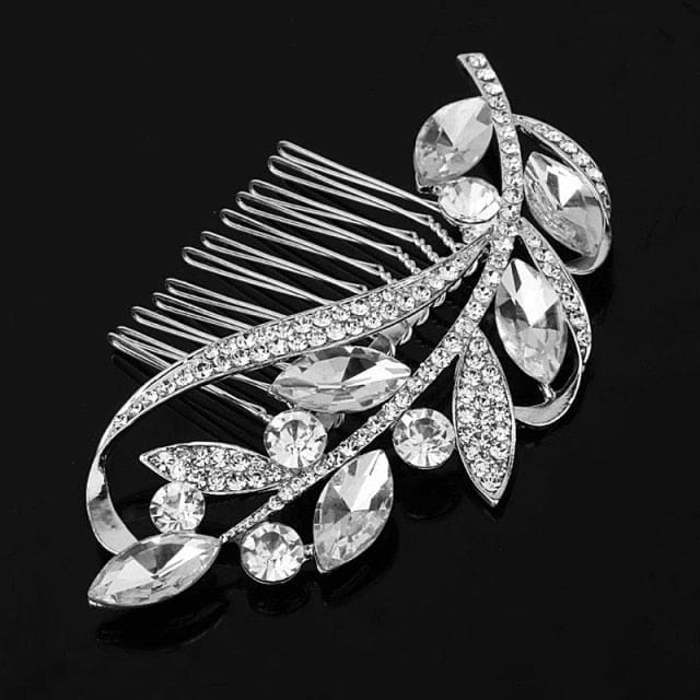 rhinestone crystal floral wedding tiara hair jewelry 0066h01 / clear